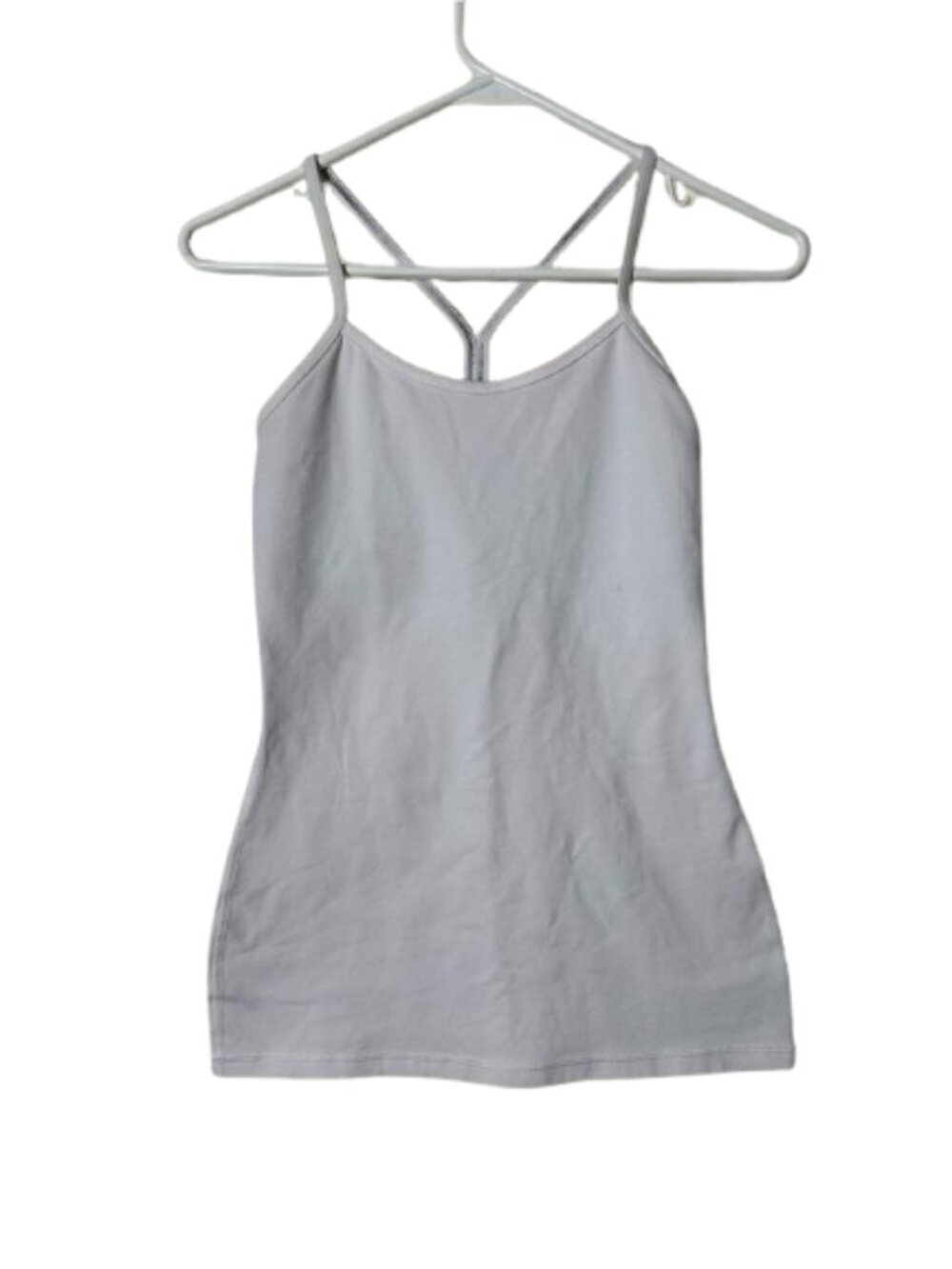 Lululemon solid white power Y tank top womens 4 basic